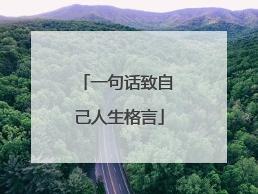 一句话致自己人生格言