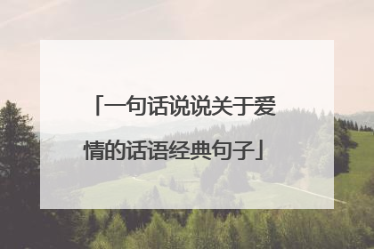 一句话说说关于爱情的话语经典句子