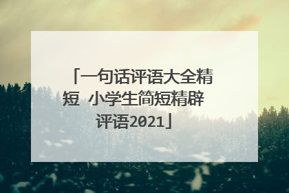 一句话评语大全精短 小学生简短精辟评语2021