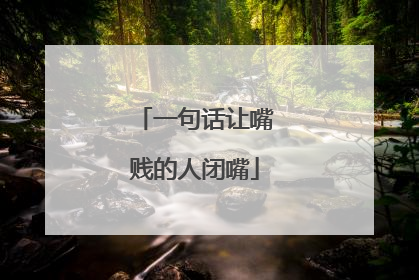 一句话让嘴贱的人闭嘴