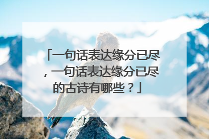 一句话表达缘分已尽,一句话表达缘分已尽的古诗有哪些?