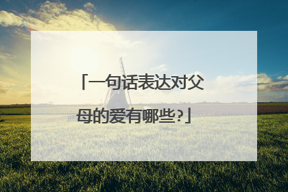 一句话表达对父母的爱有哪些?