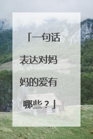 一句话表达对妈妈的爱有哪些?