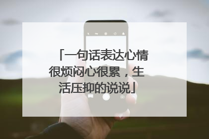 一句话表达心情很烦闷心很累,生活压抑的说说
