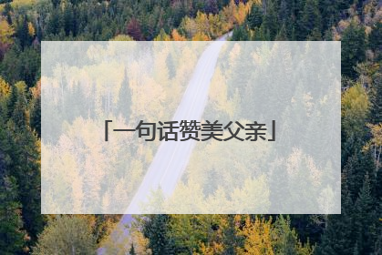 一句话赞美父亲