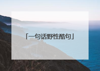 一句话野性酷句