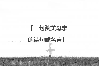 一句赞美母亲的诗句或名言