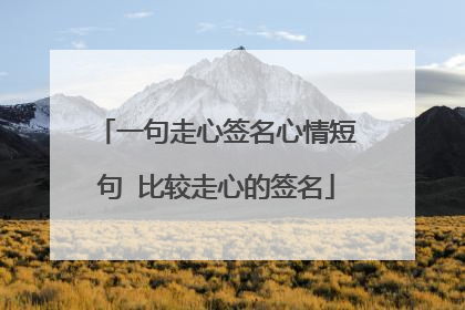 一句走心签名心情短句 比较走心的签名