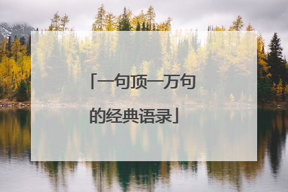 一句顶一万句的经典语录