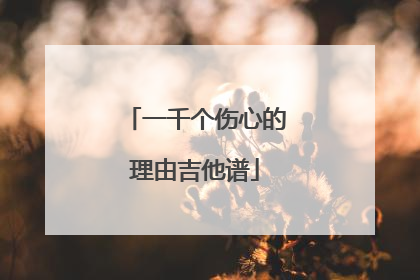 一千个伤心的理由吉他谱