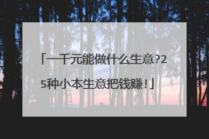 一千元能做什么生意?25种小本生意把钱赚!