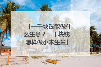 一千块钱能做什么生意？一千块钱怎样做小本生意