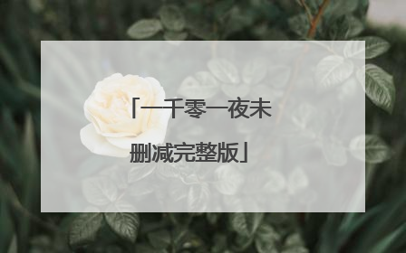 一千零一夜未删减完整版