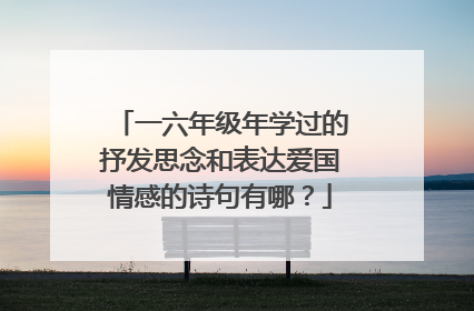 一六年级年学过的抒发思念和表达爱国情感的诗句有哪?