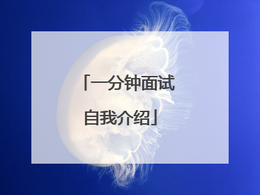 一分钟面试自我介绍
