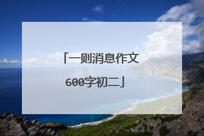 一则消息作文600字初二