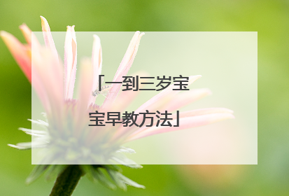 一到三岁宝宝早教方法