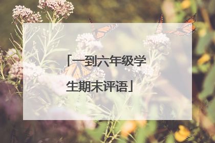 一到六年级学生期末评语