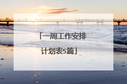 一周工作安排计划表5篇