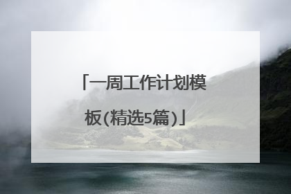 一周工作计划模板(精选5篇)