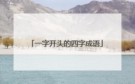一字开头的四字成语
