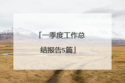 一季度工作总结报告5篇