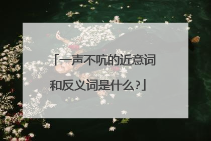 一声不吭的近意词和反义词是什么?