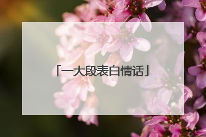 一大段表白情话