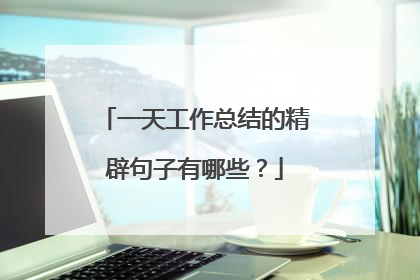一天工作总结的精辟句子有哪些？