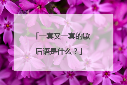 一套又一套的歇后语是什么？