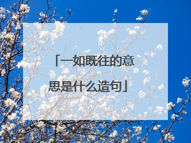 一如既往的意思是什么造句