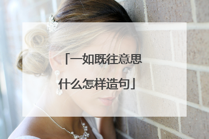 一如既往意思什么怎样造句