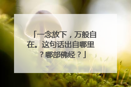 一念放下，万般自在。这句话出自哪里？哪部佛经？