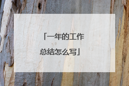 一年的工作总结怎么写