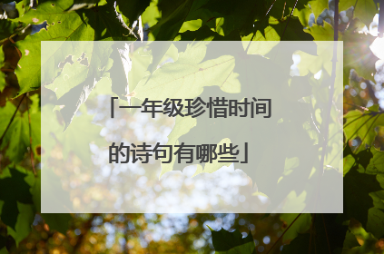 一年级珍惜时间的诗句有哪些