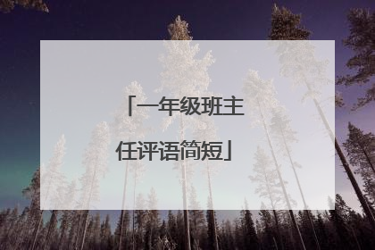一年级班主任评语简短