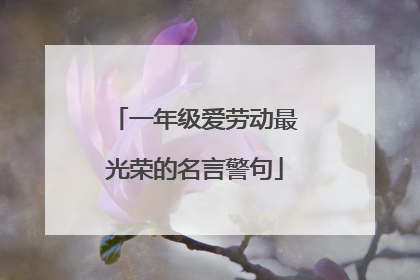 一年级爱劳动最光荣的名言警句