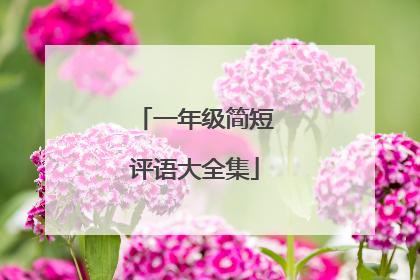 一年级简短评语大全集