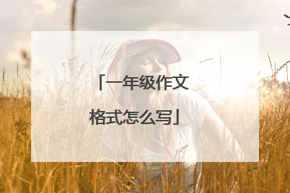 一年级作文格式怎么写