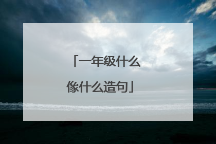 一年级什么像什么造句