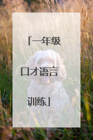 一年级口才语言训练