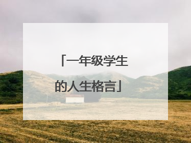 一年级学生的人生格言