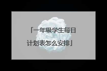 一年级学生每日计划表怎么安排