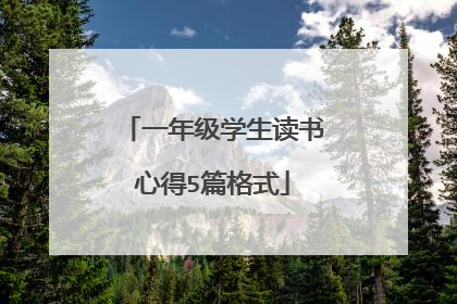一年级学生读书心得5篇格式