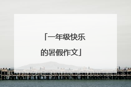一年级快乐的暑假作文