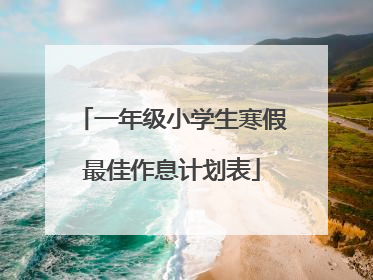 一年级小学生寒假最佳作息计划表