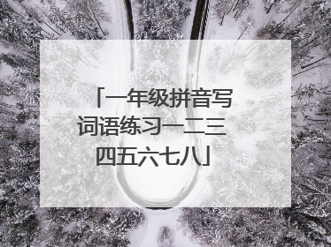 一年级拼音写词语练习一二三四五六七八