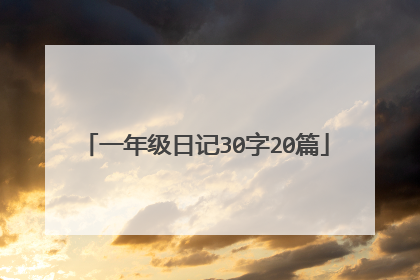 一年级日记30字20篇