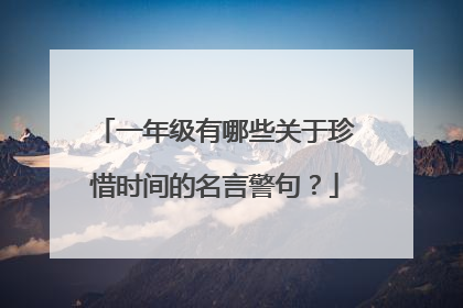 一年级有哪些关于珍惜时间的名言警句?
