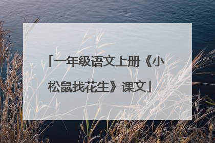 一年级语文上册《小松鼠找花生》课文